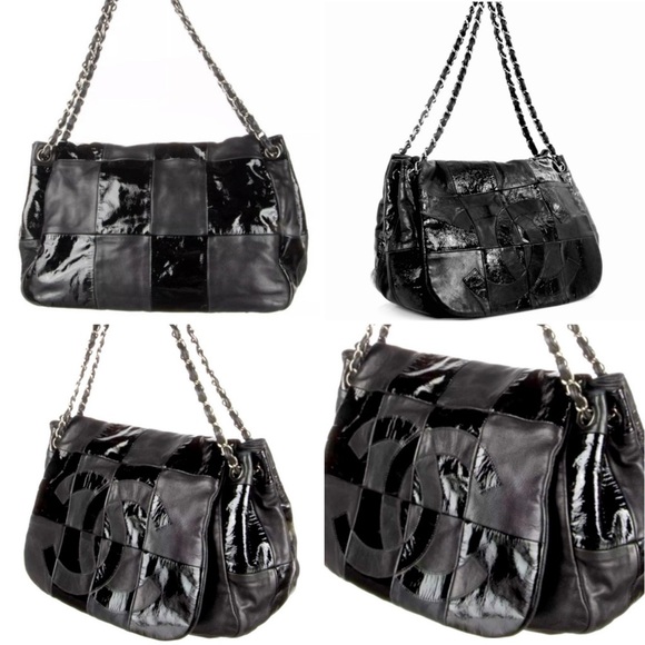 CHANEL Black lambskin and patent quilted leather CHANEL Brooklyn Bag "Retired" - Picture 2 of 16